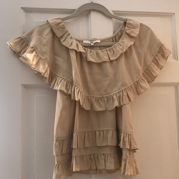 Tibi Tops - tibi ruffle cropped top